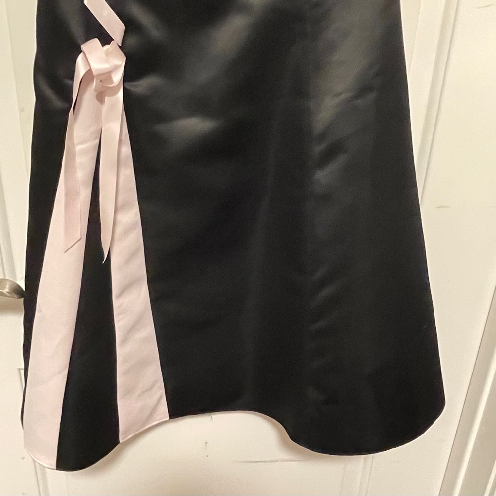 Vtg Gunne Sax Holiday Party Dress Black Pink Strapless Satin Dress Size‎ 4 - Picture 4 of 10
